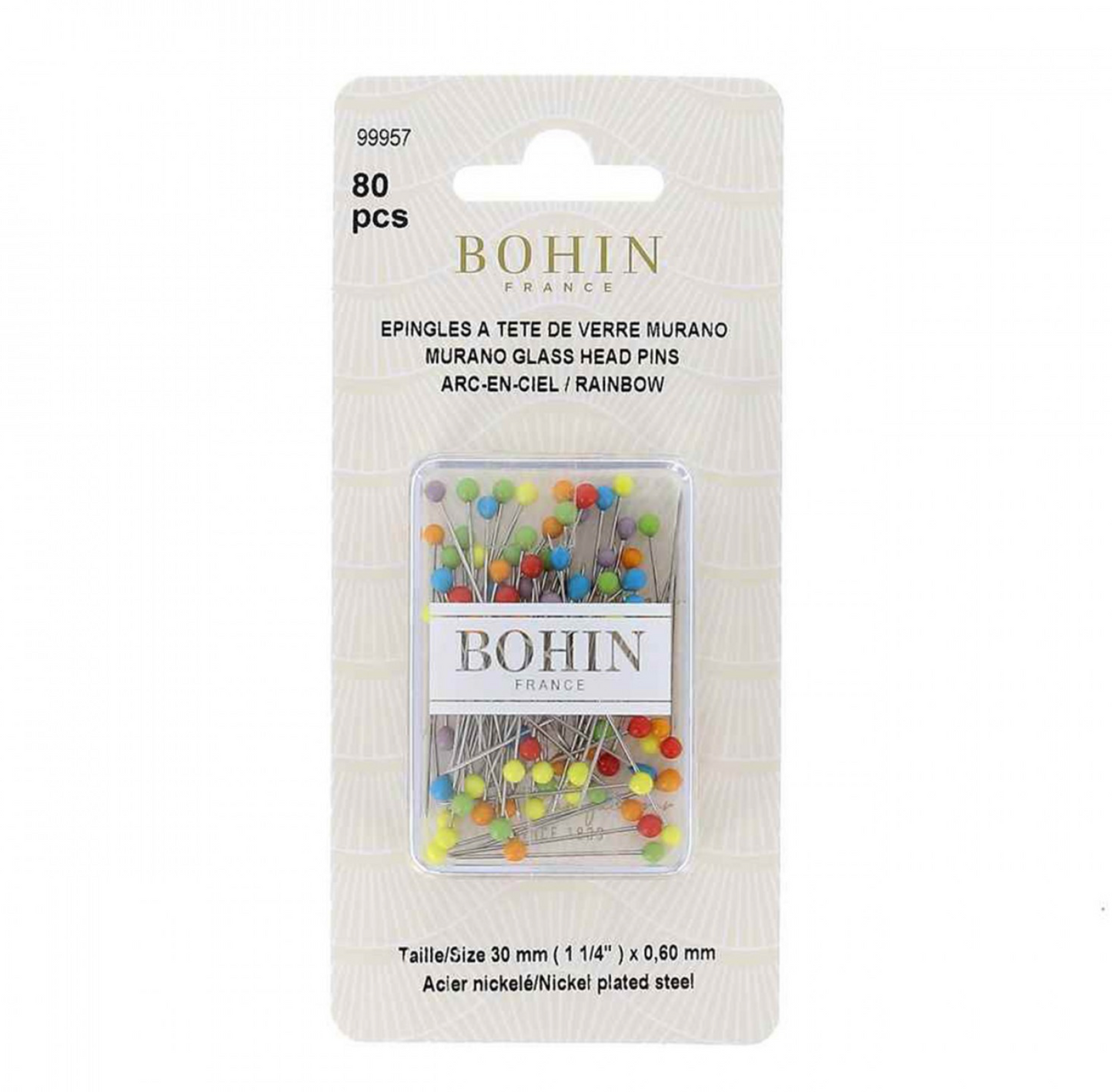 Glass Head Pins (Rainbow)