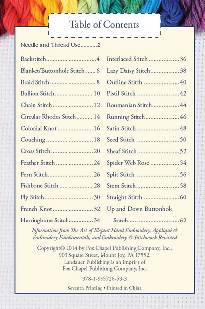 Hand Embroidery - Stitches at a Glance