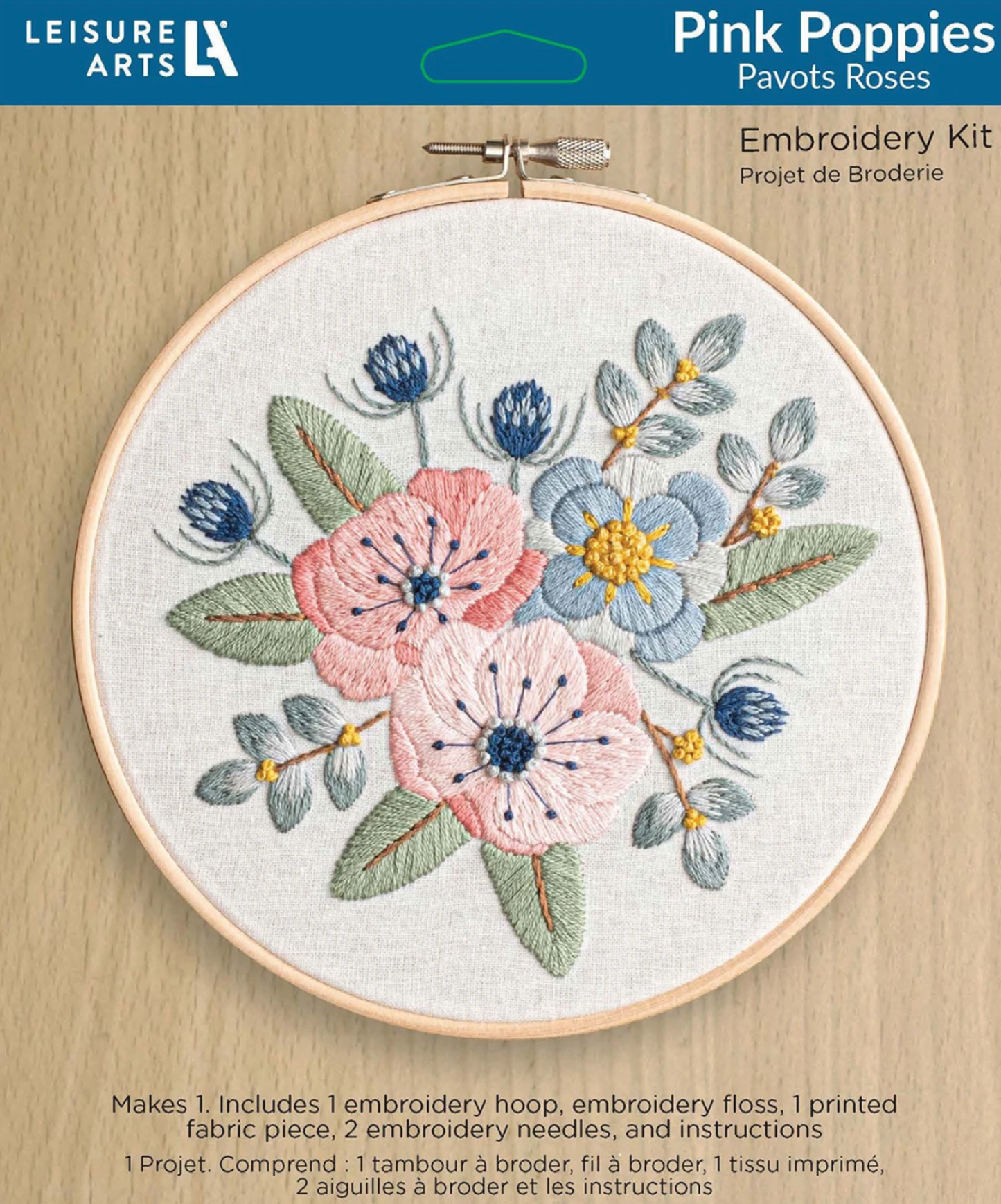 Pink Poppies 6" Embroidery Kit