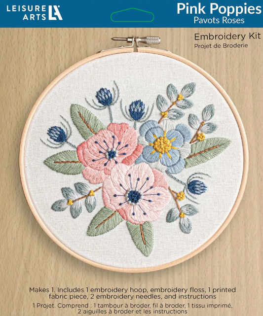 Pink Poppies 6" Embroidery Kit