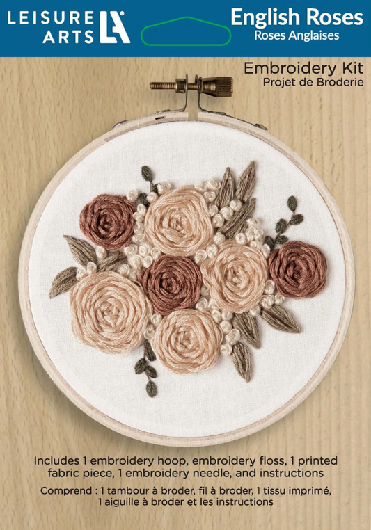 English Roses 4" Embroidery Kit