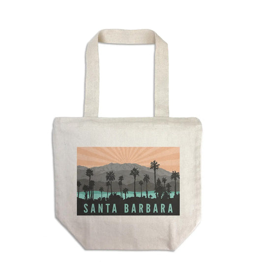 Mountain and Palm Tree Cotton Tote