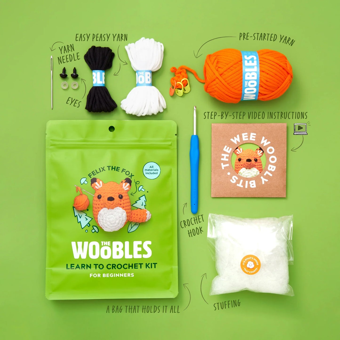 Felix The Fox - The Woobles Crochet Kit