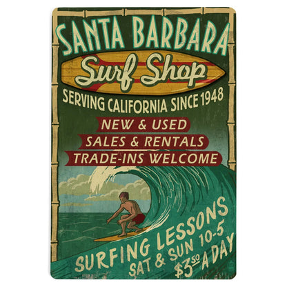 Santa Barbara Wood Postcard
