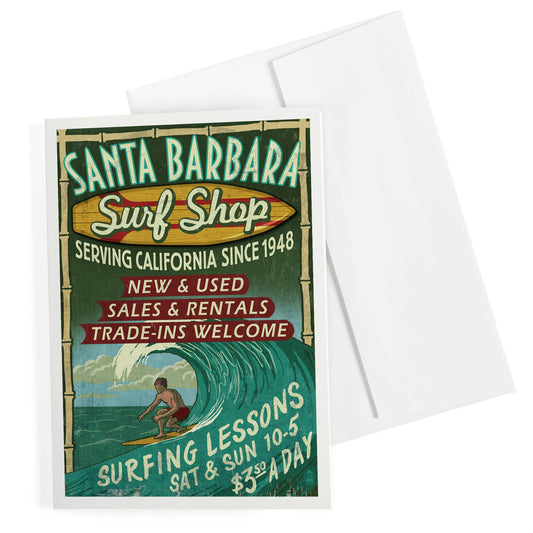 Surf Shop Santa Barbara Greeting Card
