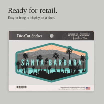 STICKERS Santa Barbara, California Palms Mountains: Small