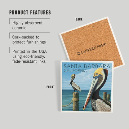 Pelican Santa Barbara Ceramic Coaster