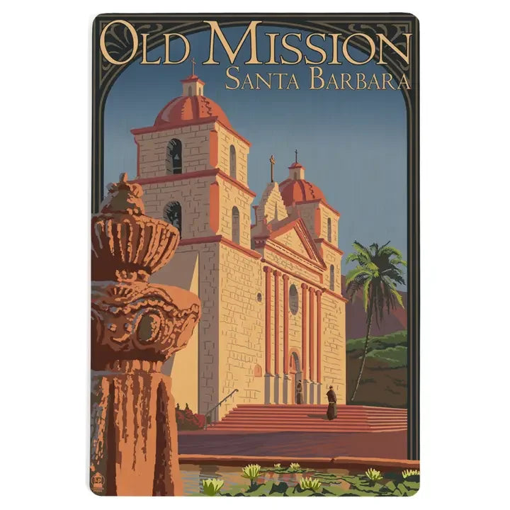 Santa Barbara Wood Postcards - Old Mission