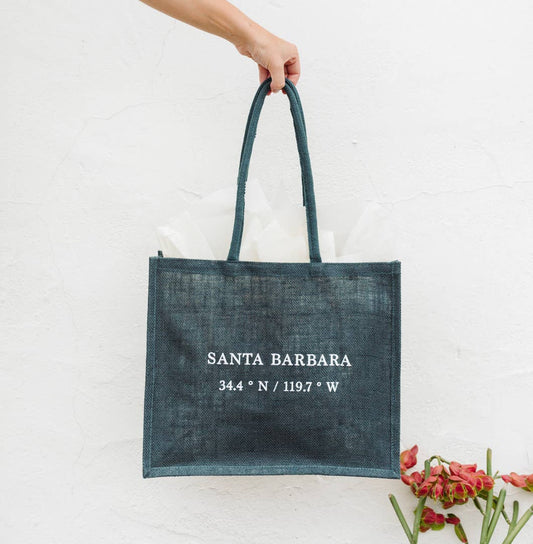 Santa Barbara Coordinates Tote - Blue Jute