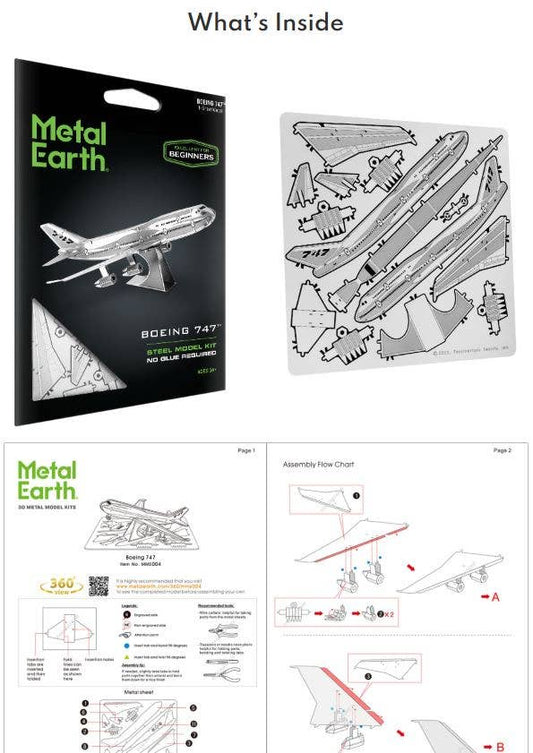 3D Metal Puzzle - 747 Boeing plane