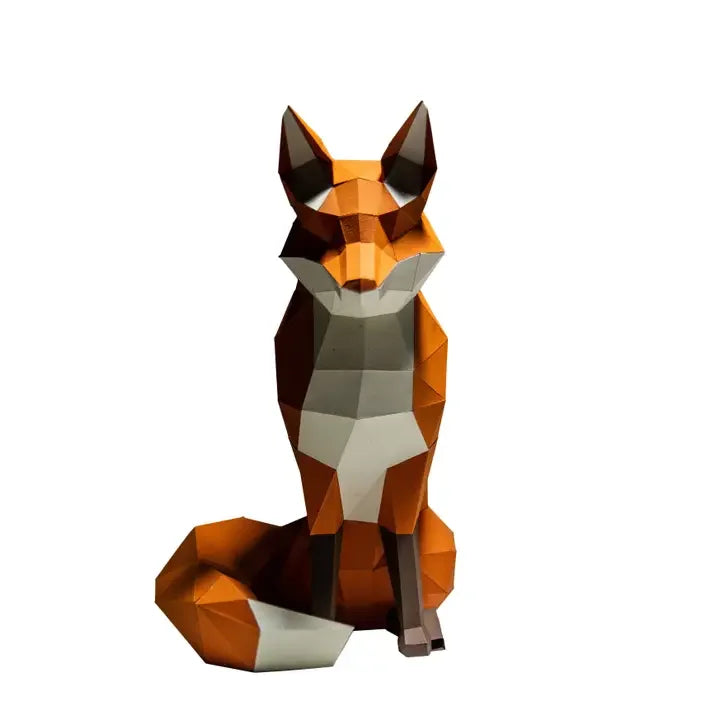Fox Origami Model Papercraft Kit