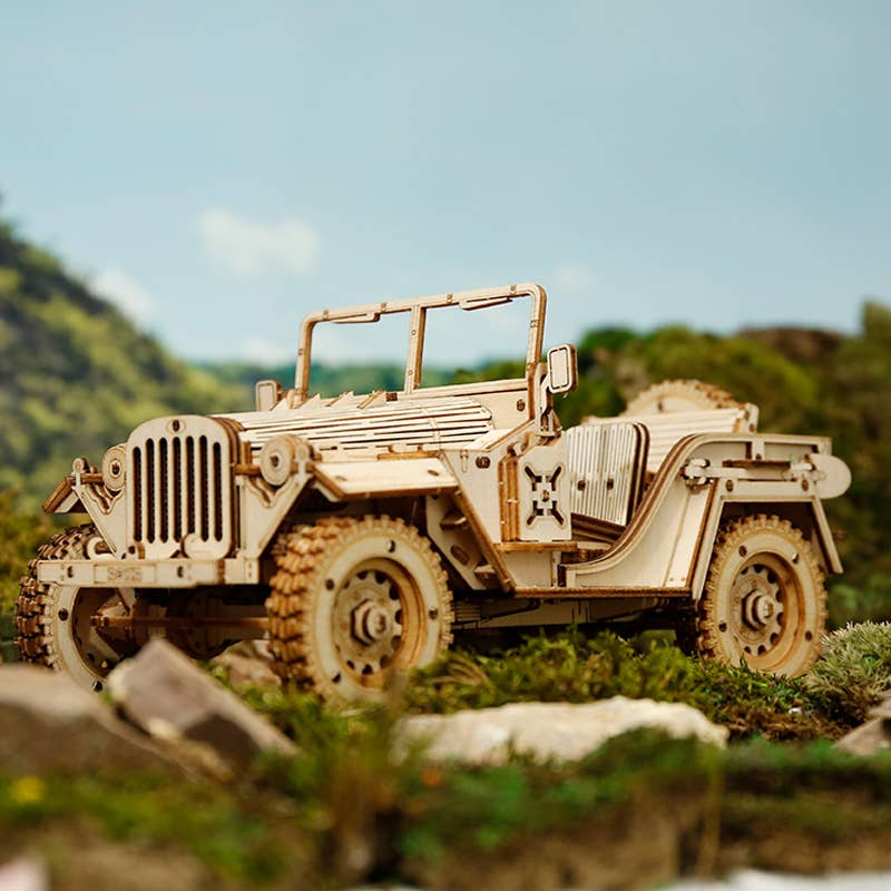 ROKR Army Field Car Wooden 3D Puzzle Kit