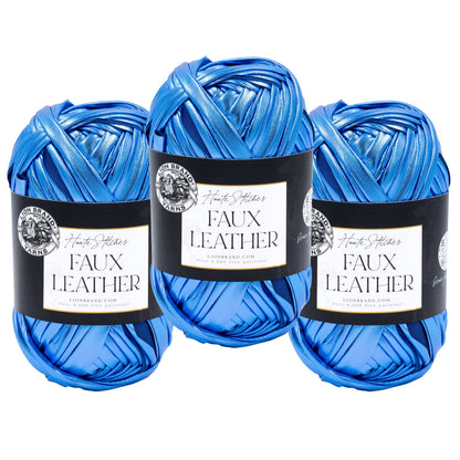 Lion Brand Yarn Haute Stitches Faux Leather 3 Pack: Night Sky