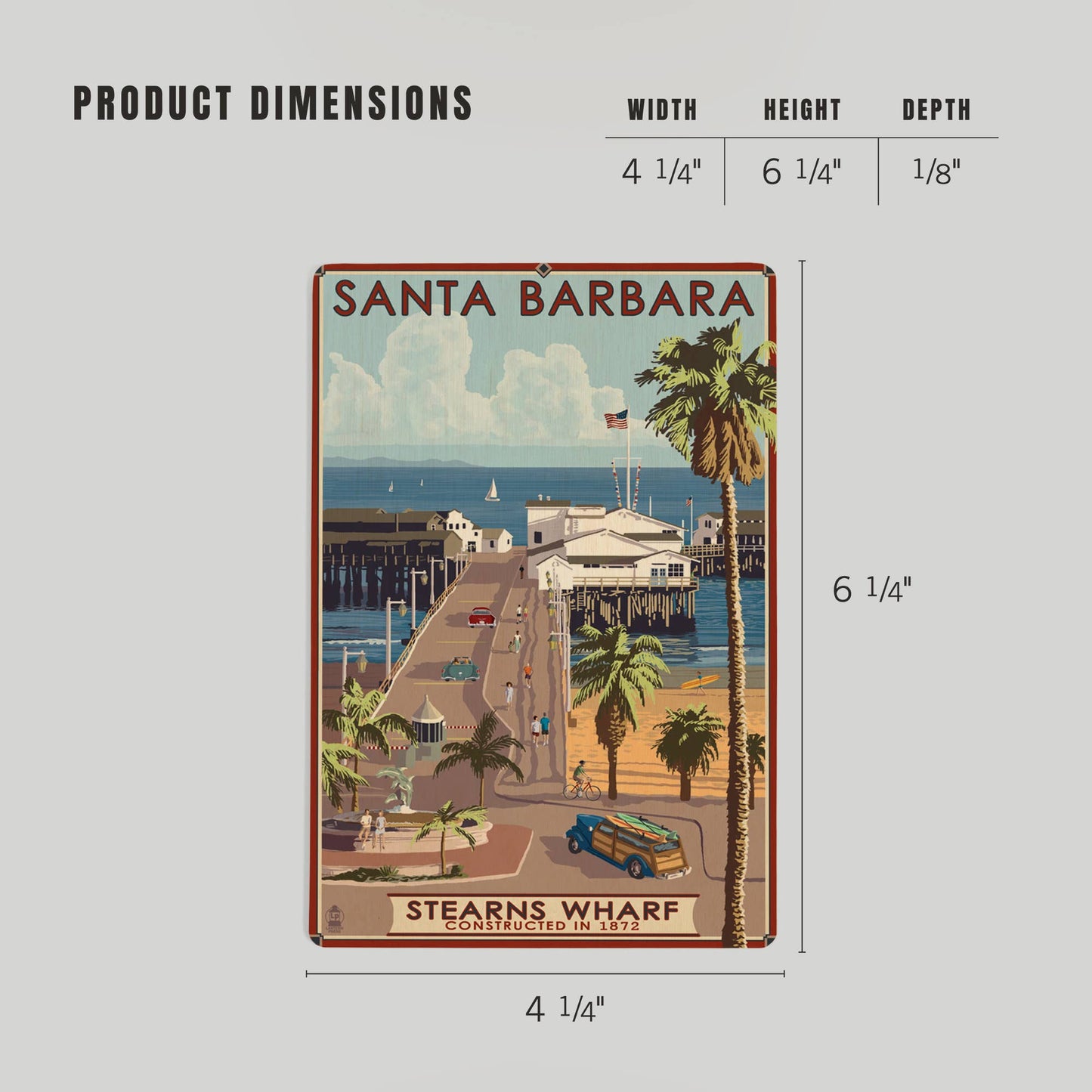 Santa Barbara Wood Postcards - Stern's Wharf