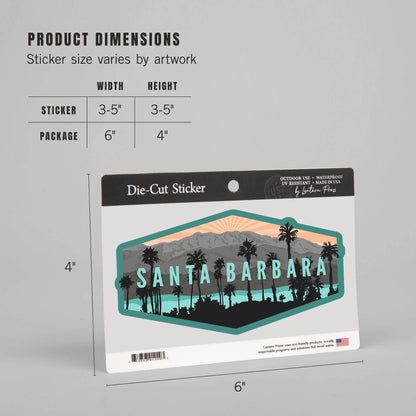 STICKERS Santa Barbara, California Palms Mountains: Small