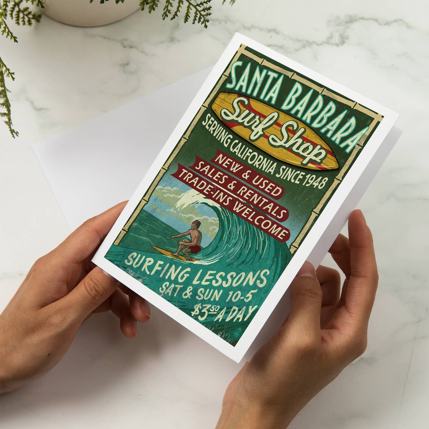 Surf Shop Santa Barbara Greeting Card
