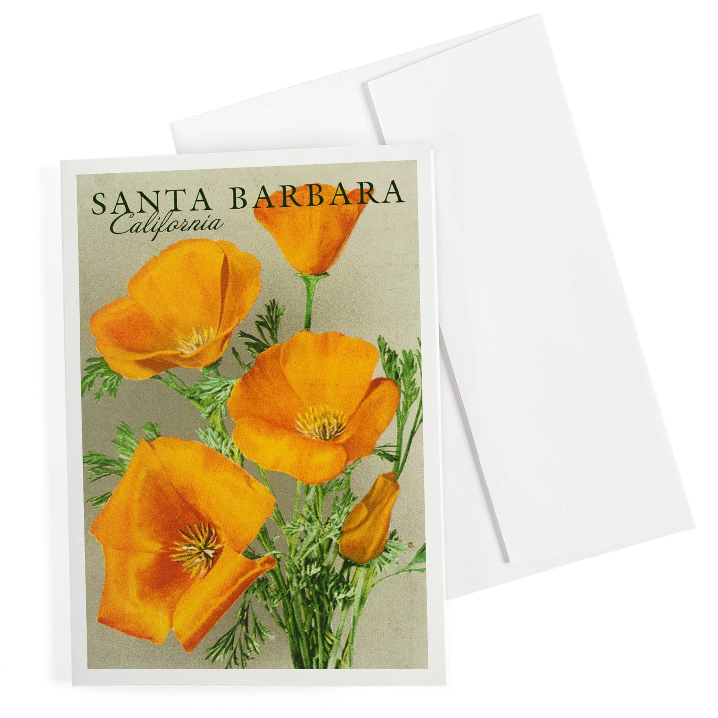 Santa Barbara Greeting Card - California, Poppy Flowers