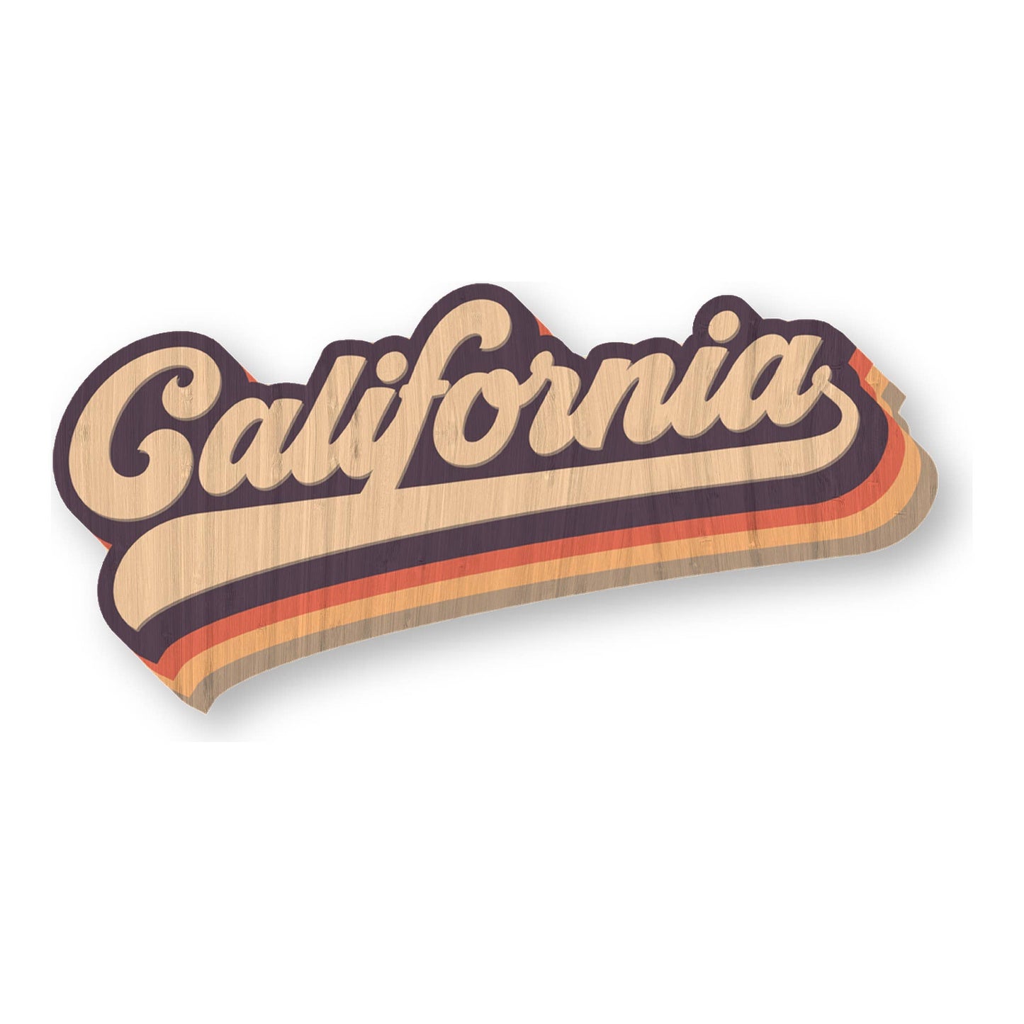 Retro California - Travel Bamboo Wood Sticker
