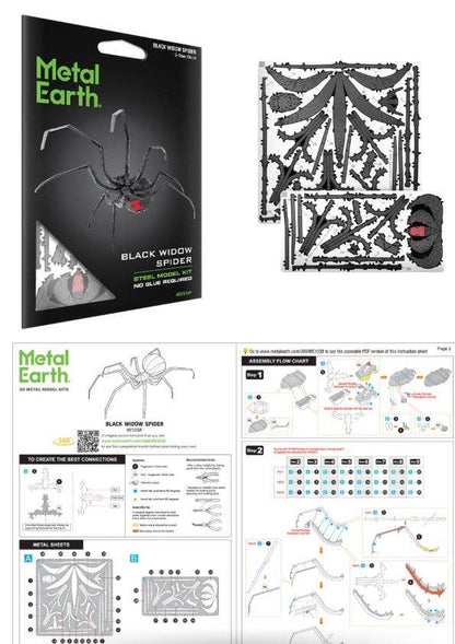 3D Metal Puzzle - Black Widow Spider