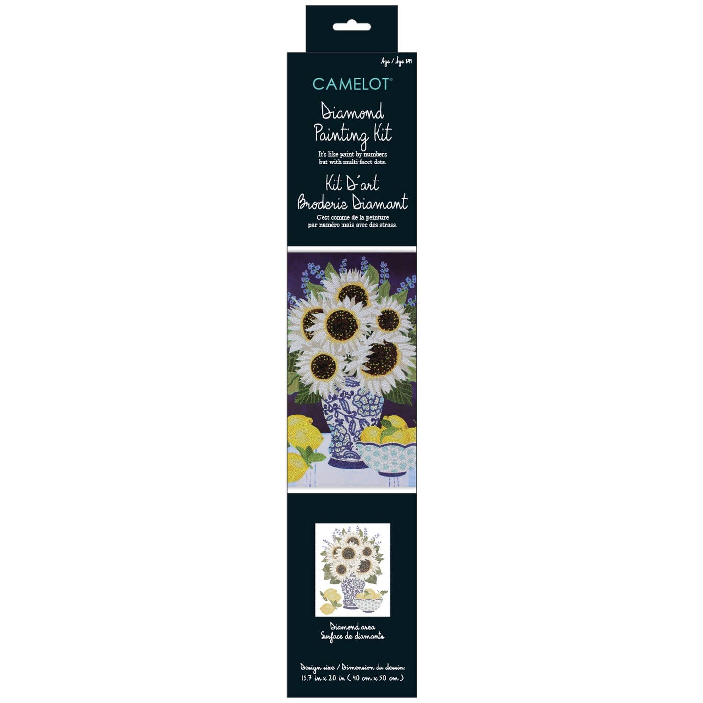 White Sunflowers Diamond Painting Kit