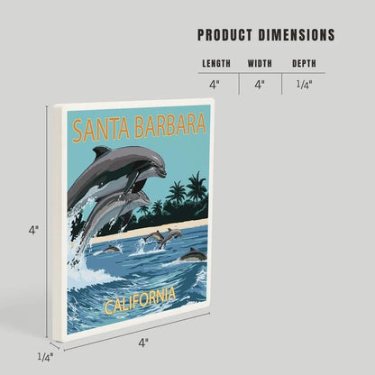 Dolphins Santa Barbara Ceramic Coaster