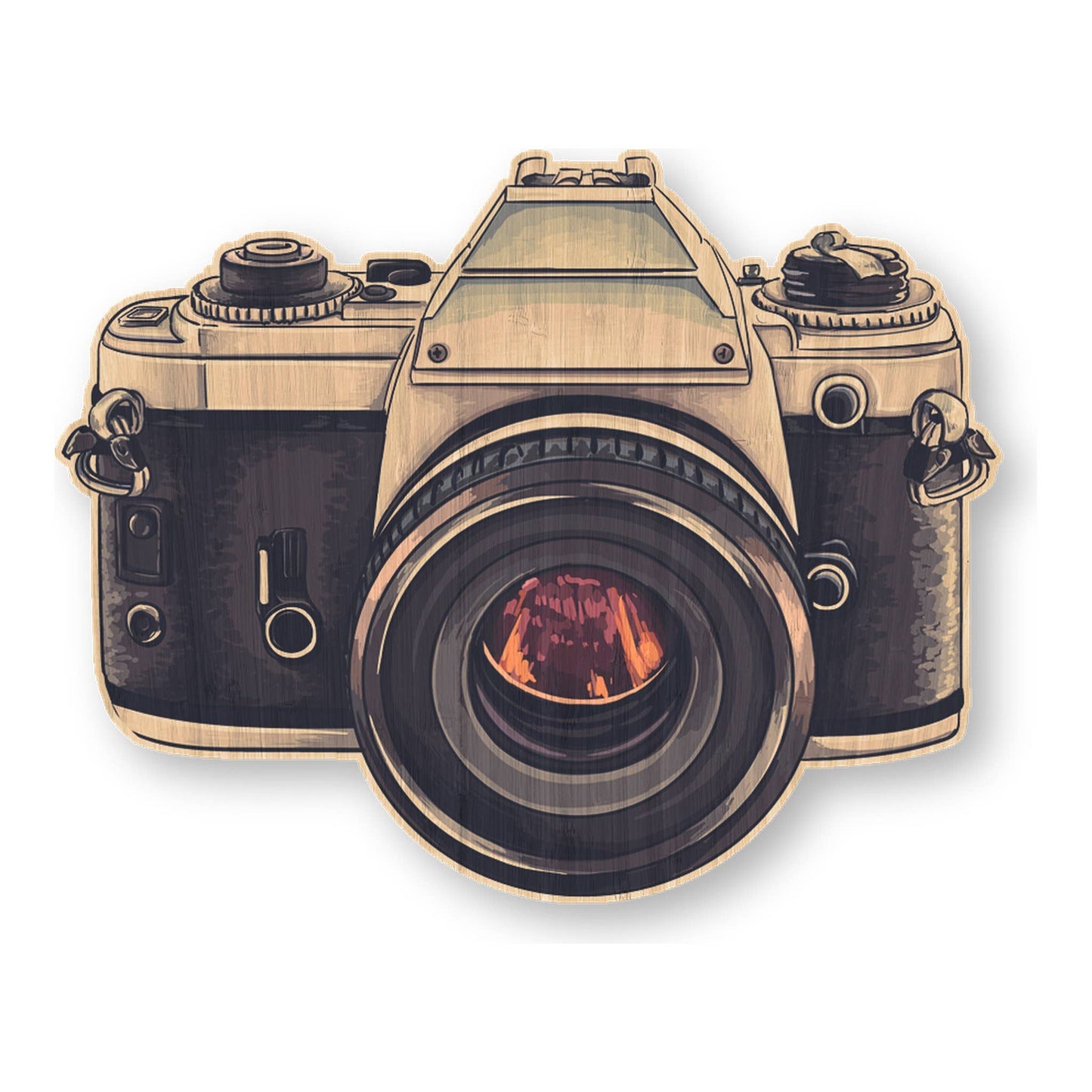 Camera - Bamboo Wood Sticker