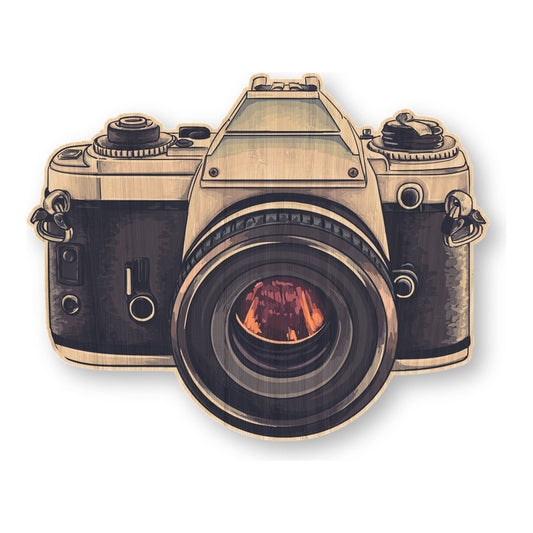 Camera - Bamboo Wood Sticker
