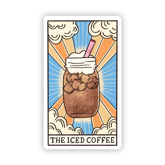 The Iced Coffee Tarot Card Die Cut Sticker