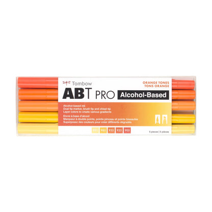 ABT PRO Alcohol-Based Art Markers: Orange Tones - 5-Pack