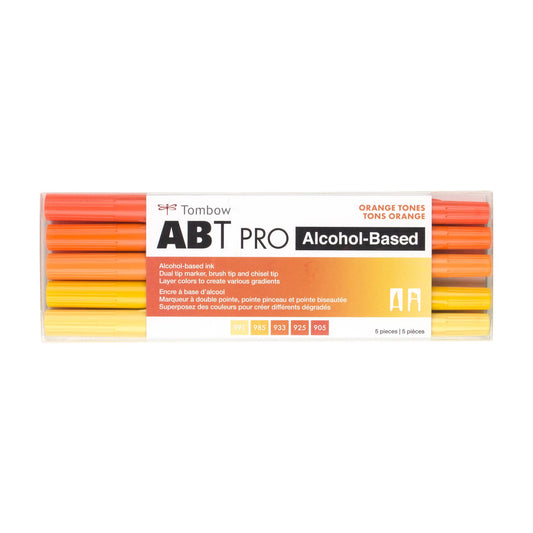 ABT PRO Alcohol-Based Art Markers: Orange Tones - 5-Pack