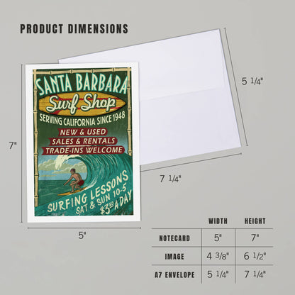 Surf Shop Santa Barbara Greeting Card