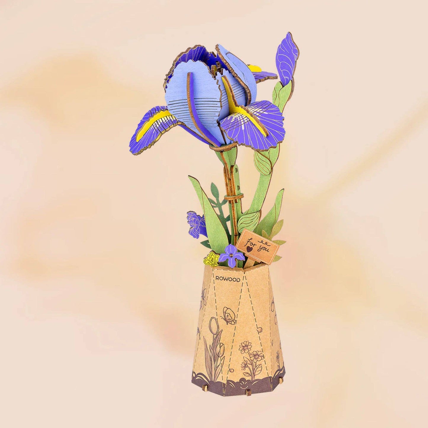 Rowood Purple Iris 3D Wooden Puzzle
