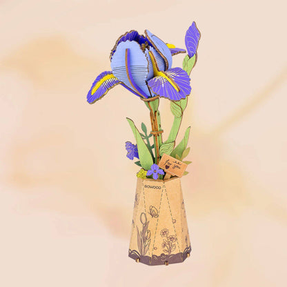 Rowood Purple Iris 3D Wooden Puzzle