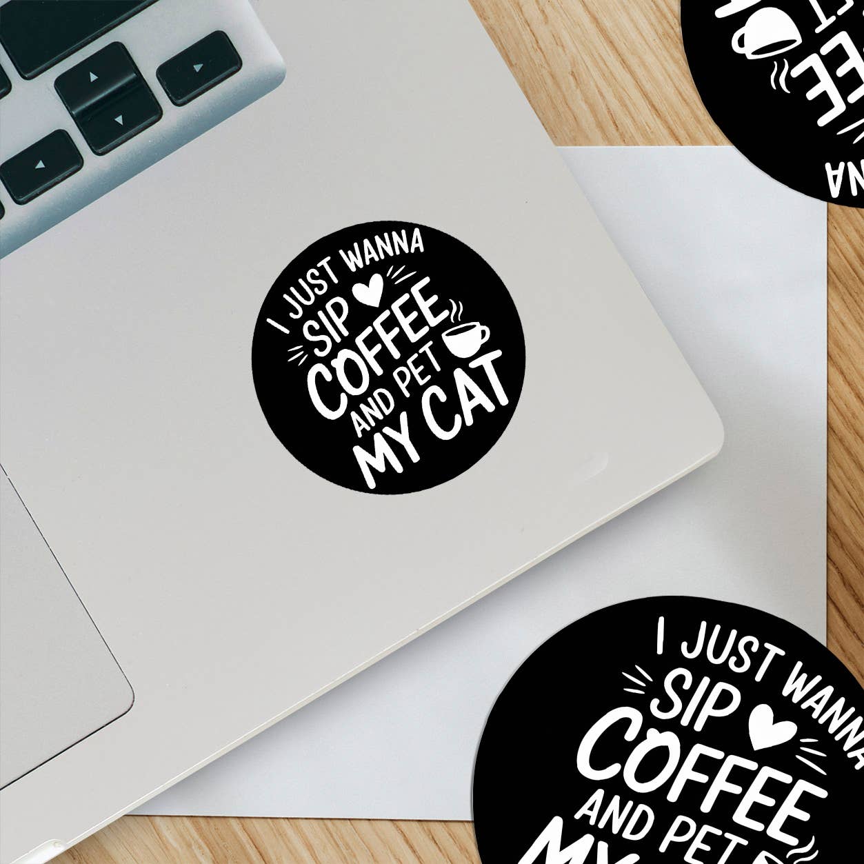 Sip Coffee and Pet My Cat Sticker