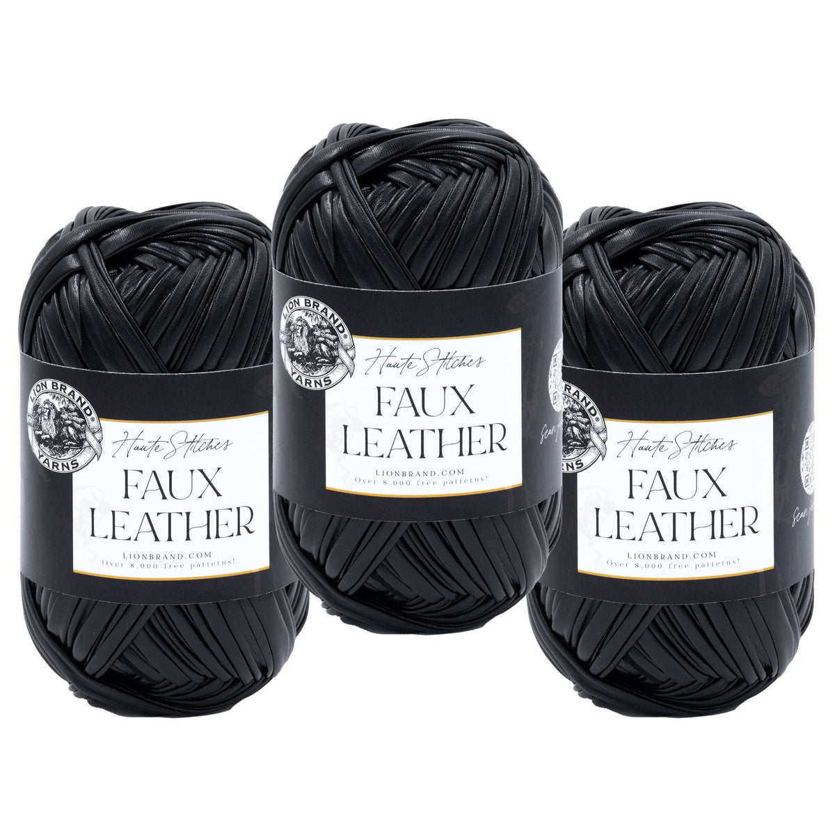 Lion Brand Yarn Haute Stitches Faux Leather 3 Pack: MotoJacket