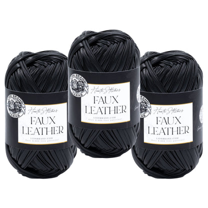 Lion Brand Yarn Haute Stitches Faux Leather 3 Pack: MotoJacket