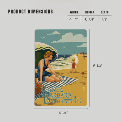 Santa Barbara Wood Postcards - Beach Picnic