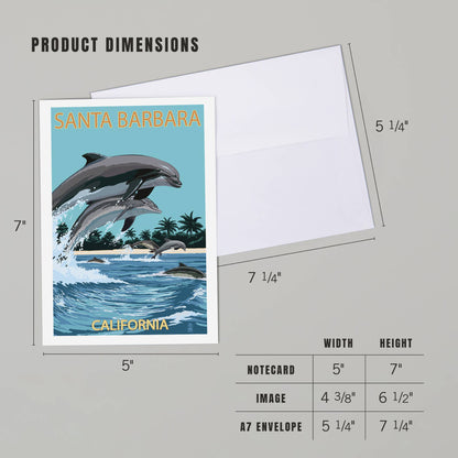 Santa Barbara Greeting Card - Dolphins
