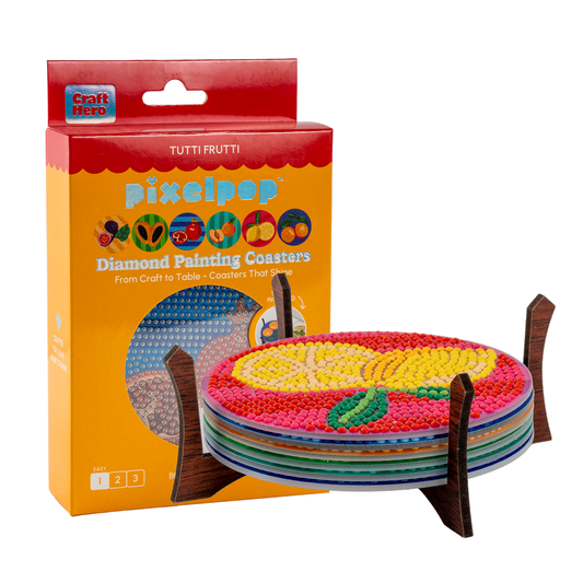 PixelPop™ Diamond Art Acrylic Coaster Kit — Tutti Frutti