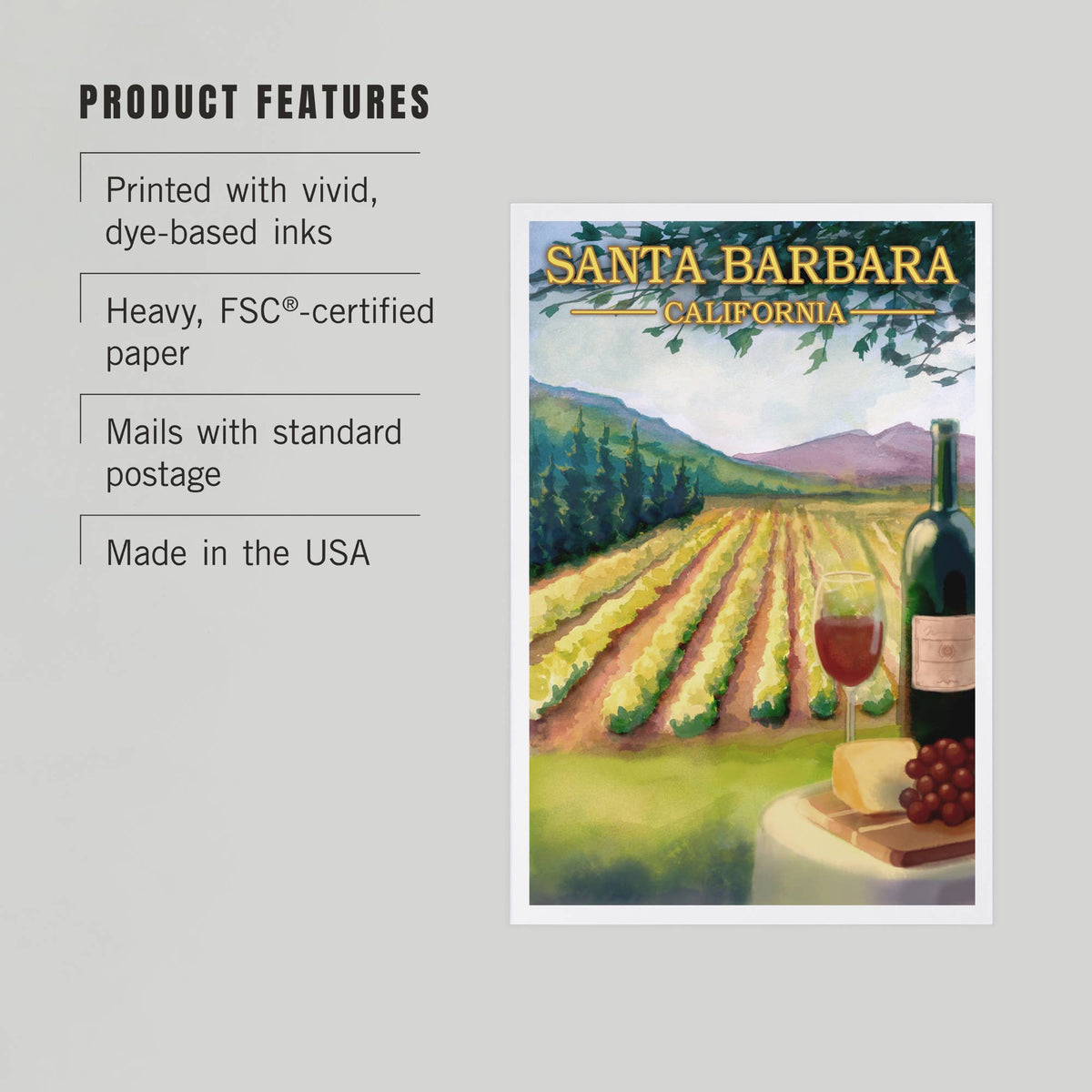 Wine Country Santa Barbara Post Card