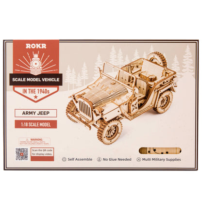 ROKR Army Field Car Wooden 3D Puzzle Kit