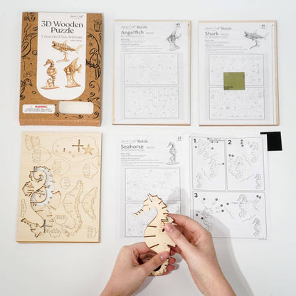 3D Wood Puzzle Bundle Pack: Sea Animals