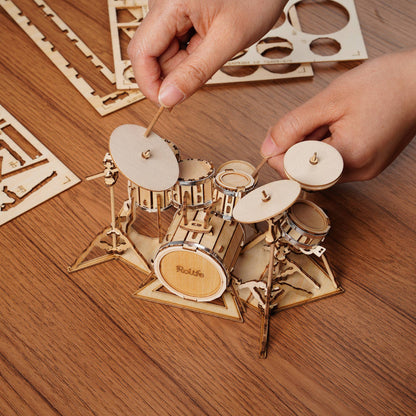 3D Wood Puzzle: Drum Kit