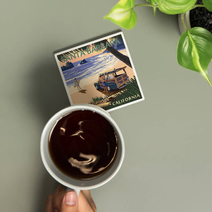 Classic Woody Santa Barbara Ceramic Coaster