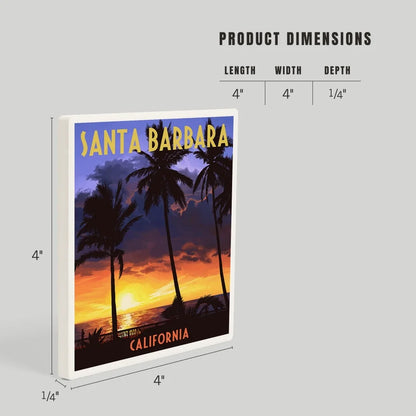 Palms & Sunset Santa Barbara Ceramic Coaster