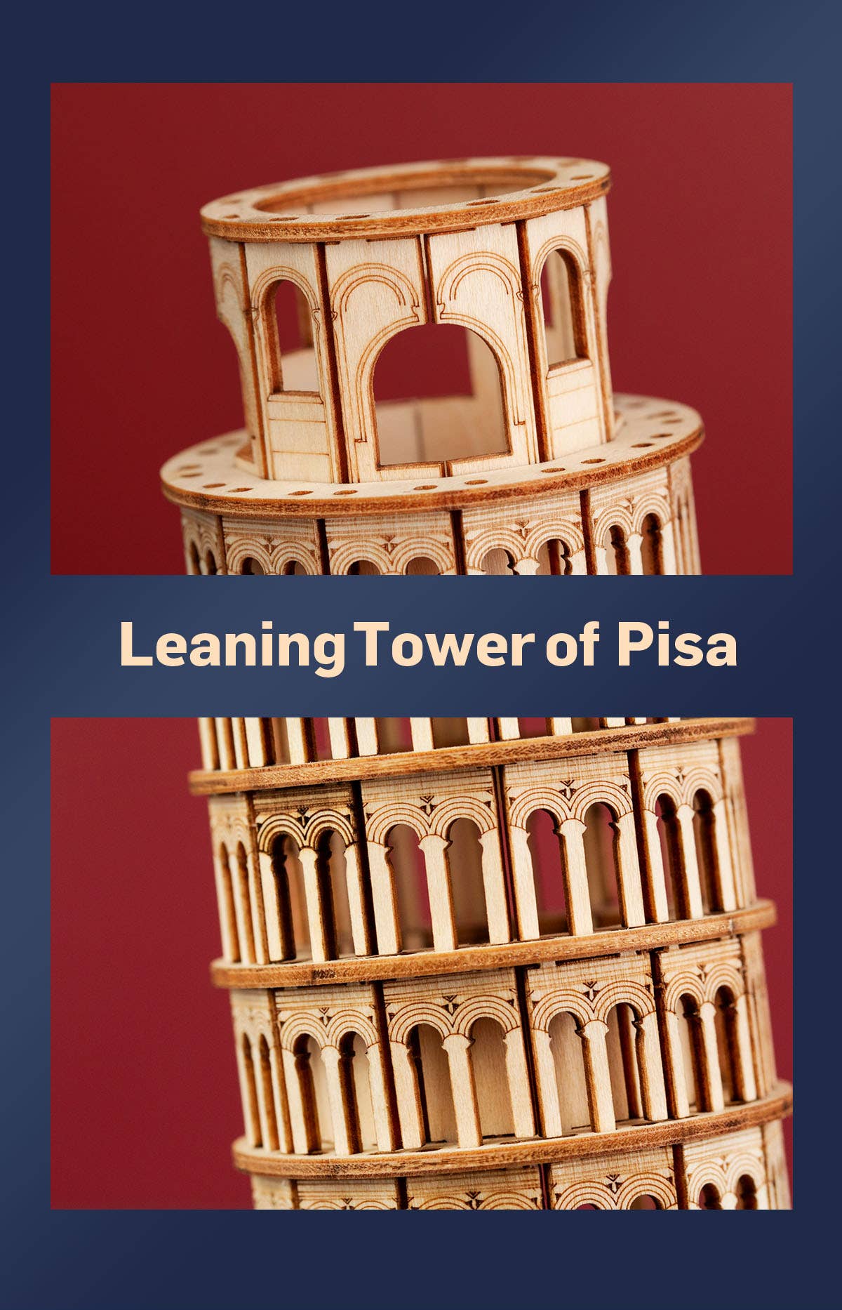 3D Wood Puzzle: Leaning Tower of Pisa
