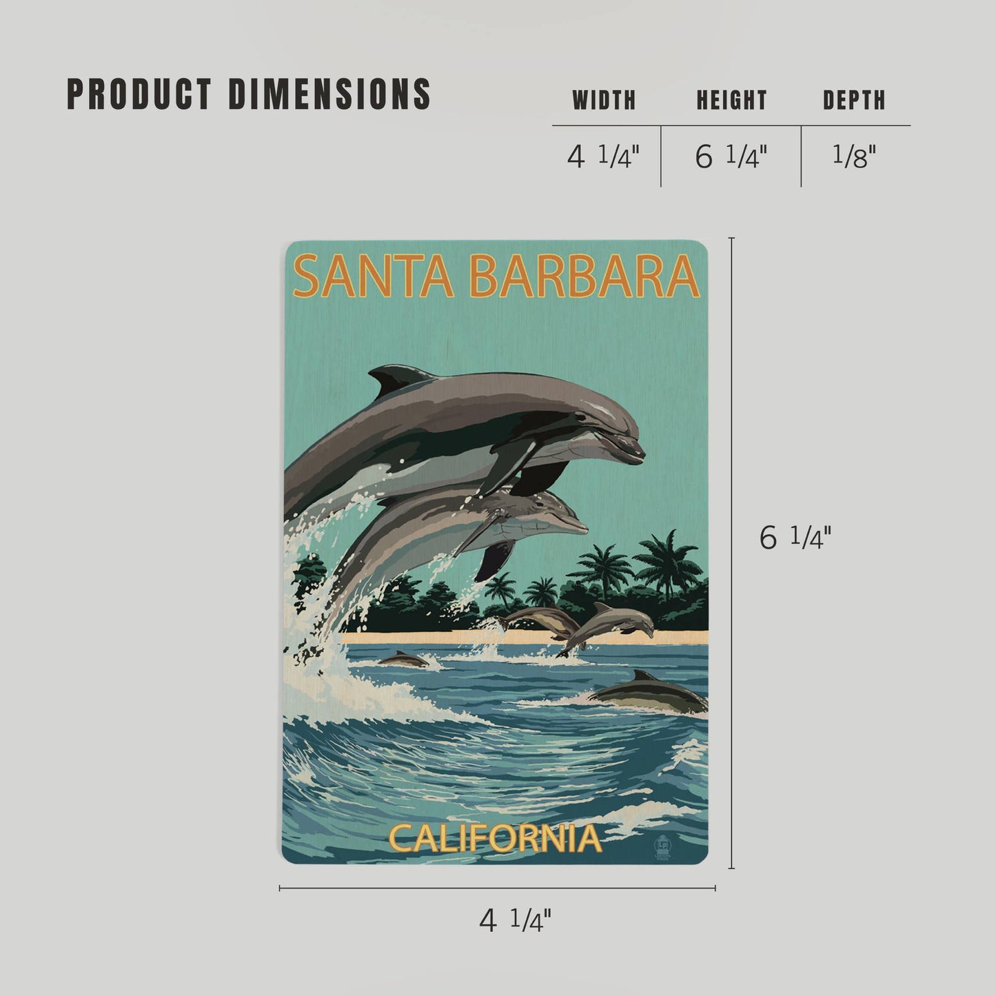 Santa Barbara Wood Postcards - Dolphins