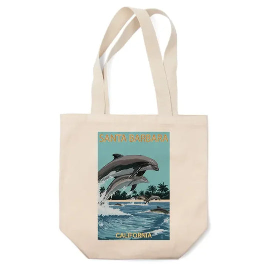 Dolphins Santa Barbara Tote Bag