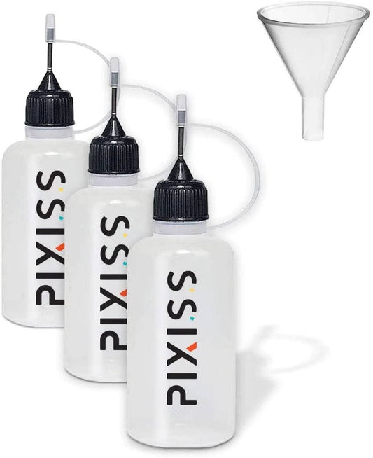Pixiss Applicator Bottles with Funnel (3 Pack )