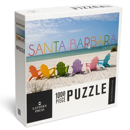 Rainbow Beach Chairs Santa Barbara 1000 Piece Jigsaw Puzzle